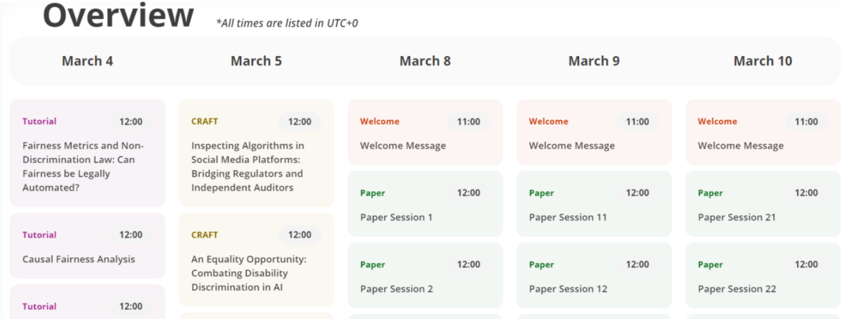 FAccT&#x27;21のスケジュールの一部