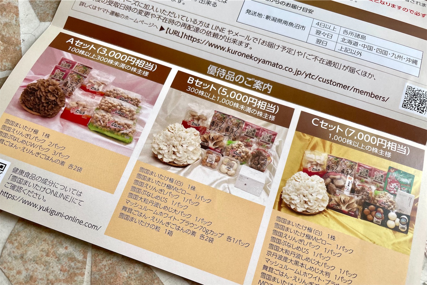 雪国まいたけ(1375)の株主優待案内届きました - フルフル♪ブログ