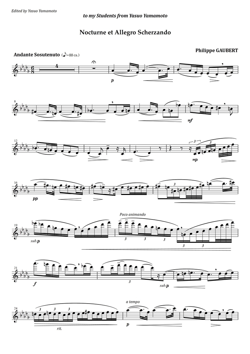 Gaubert : Nocturne et Allegro Scherzando - フルート上達の秘伝