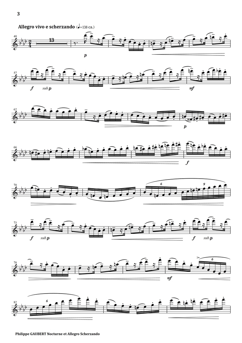 Gaubert : Nocturne et Allegro Scherzando - フルート上達の秘伝