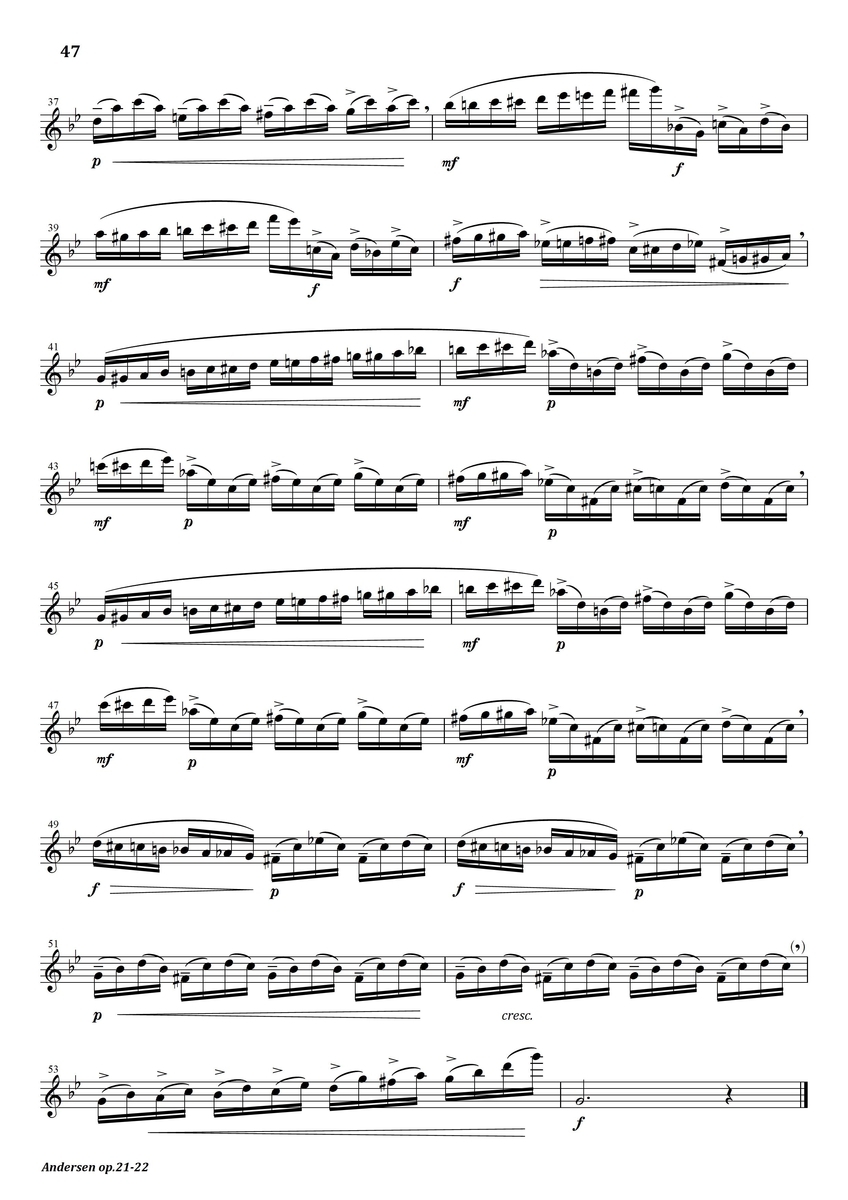 Andersen : op.21 No.22 - フルート上達の秘伝