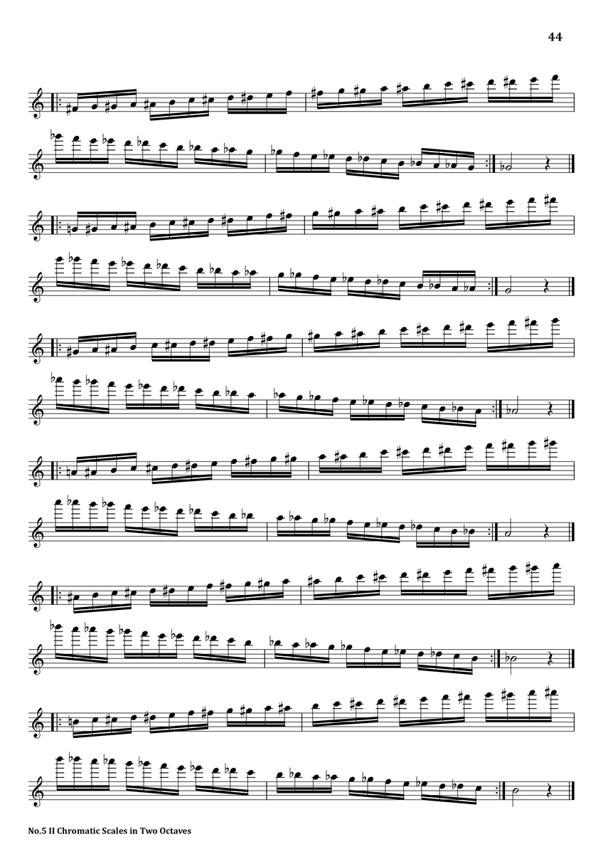Daily Exercises No.5II Chromatic Scales in Two Octaves フルート上達の秘伝