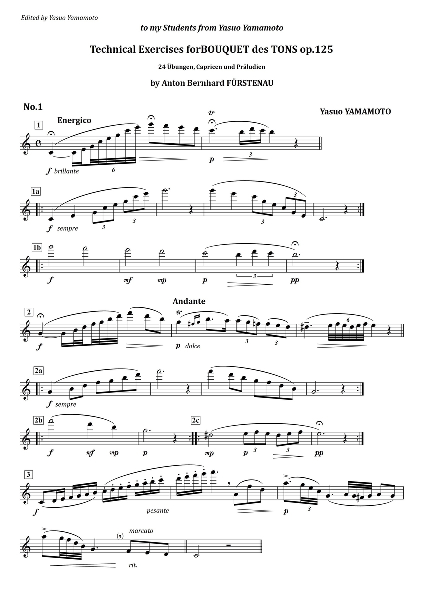 Furstenau Bouquet des Tons No.1 フルート上達の秘伝