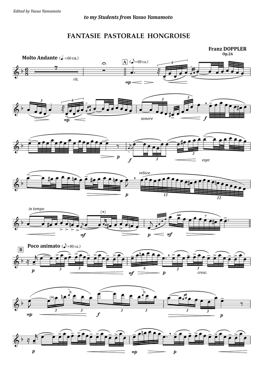 Doppler : Fantaisie Pastorale Hongroise op.26 - フルート上達