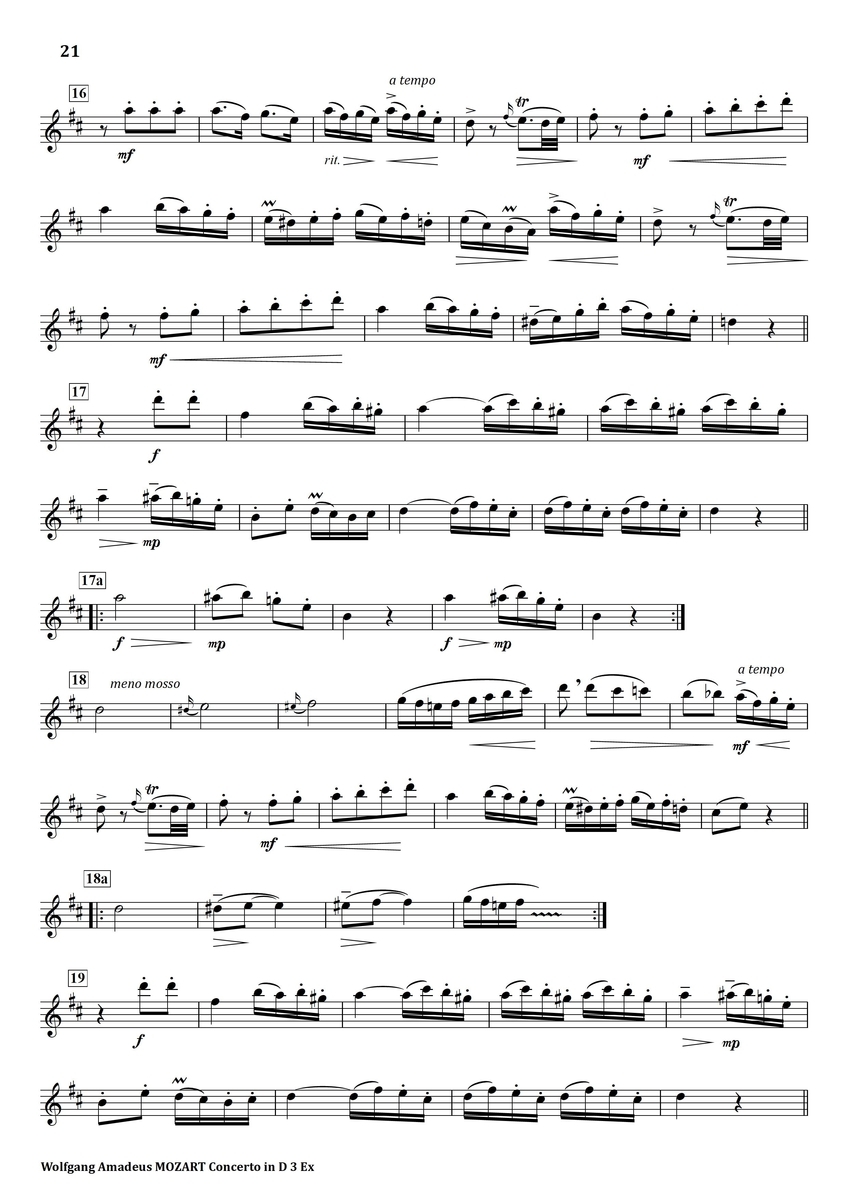 Mozart : Concerto in D major 3rd mov. - フルート上達の秘伝