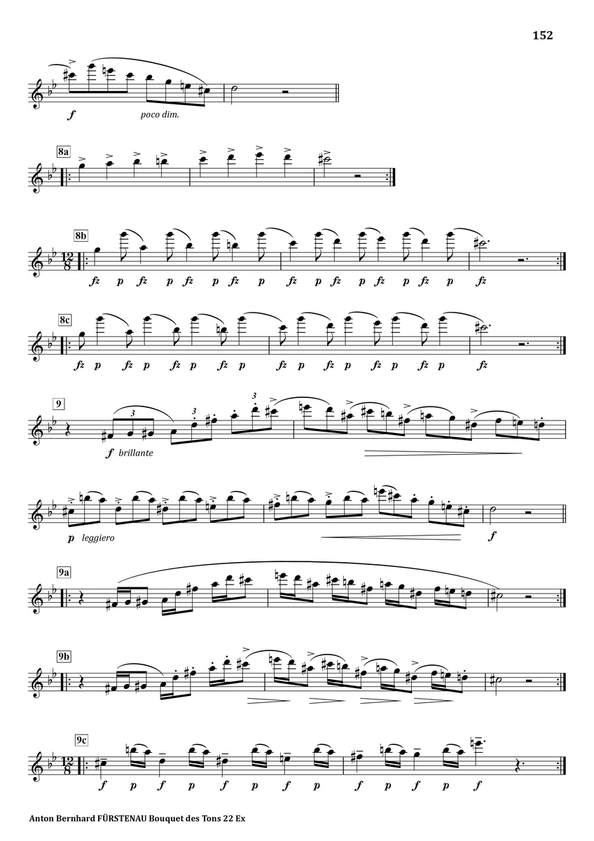 フルート楽譜　音の花束　フィルステノー Furstenau : Bouquet des Tons No.20 - フルート上達の秘伝