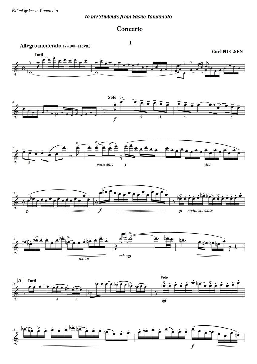 Nielsen Concerto 1st mov. フルート上達の秘伝