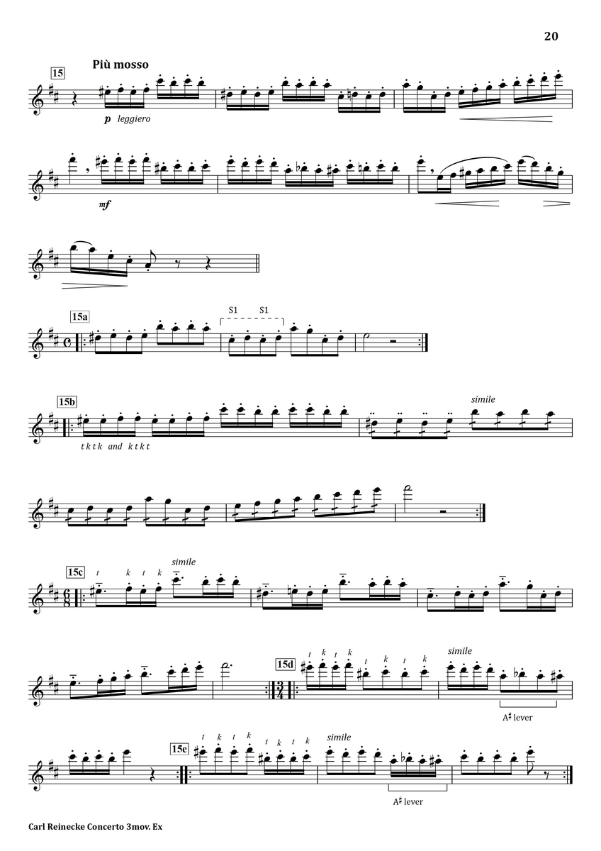 Reinecke : Concerto 3 mov. - フルート上達の秘伝