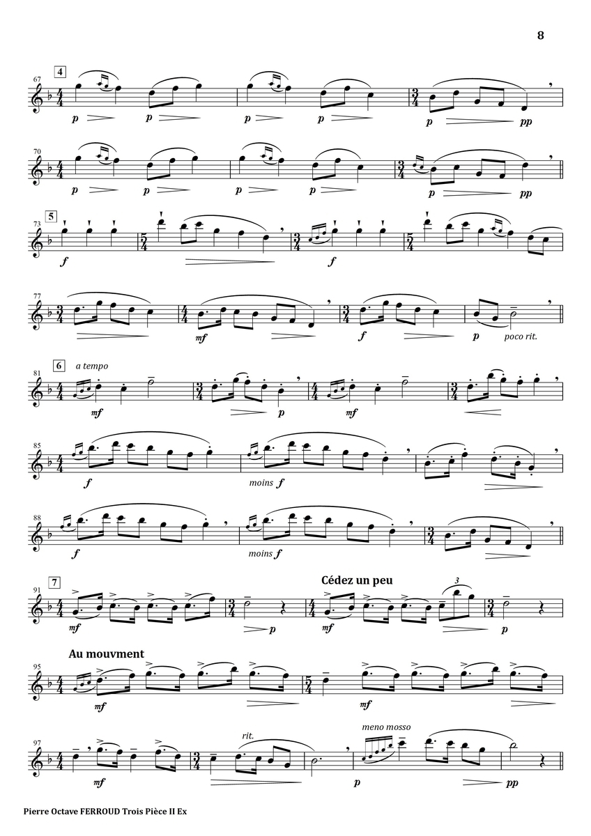 Ferroud Trois Pieces II. Jade フルート上達の秘伝