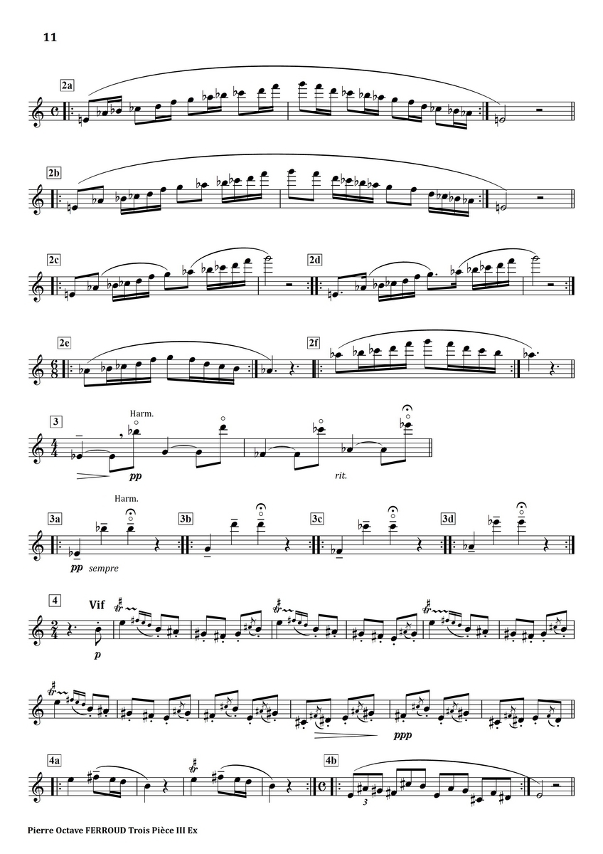 Ferroud Trois Pieces III. Toan Yan フルート上達の秘伝