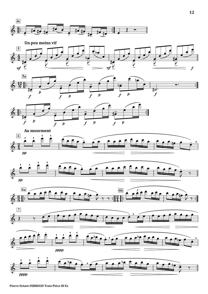 Ferroud Trois Pieces III. Toan Yan フルート上達の秘伝