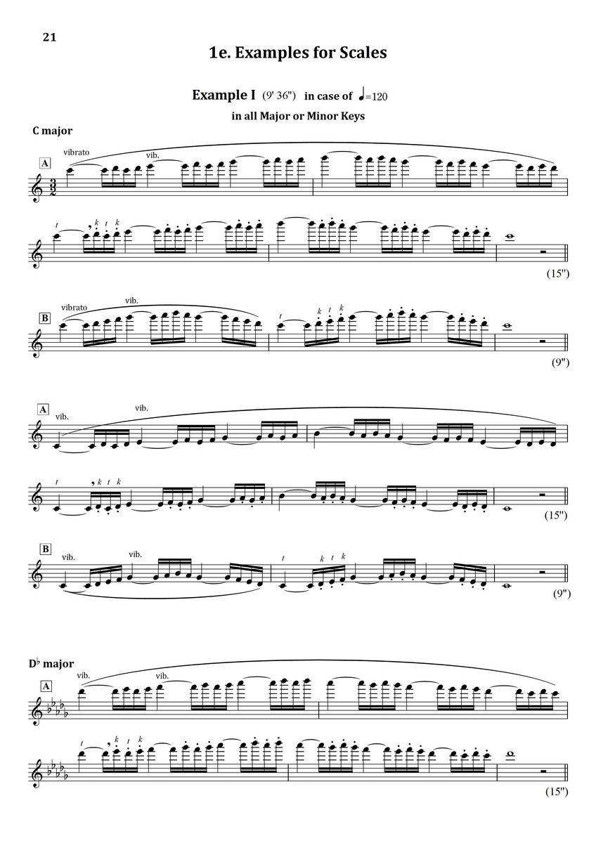 New Daily Exercises 1e. : Examples for Scales - フルート上達の秘伝