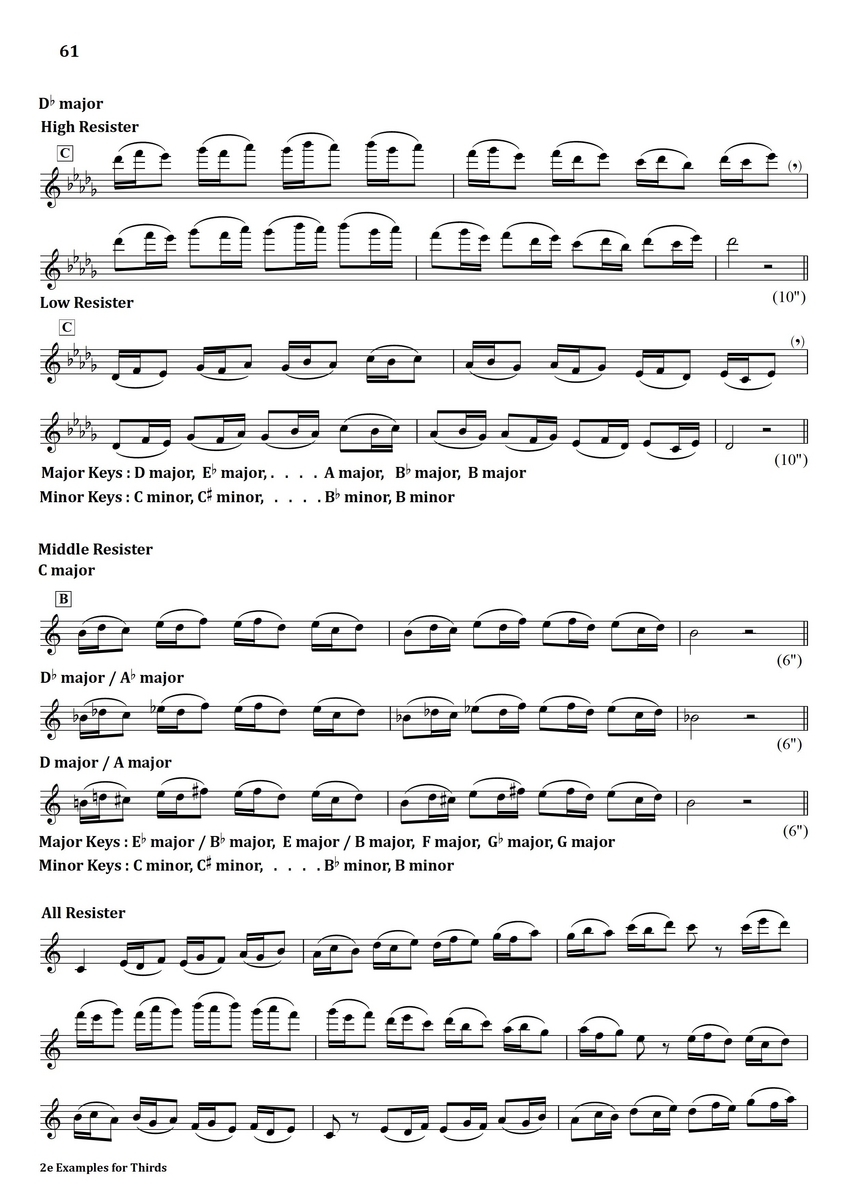 New Daily Exercises 2e. : Examples for Thirds - フルート上達の秘伝