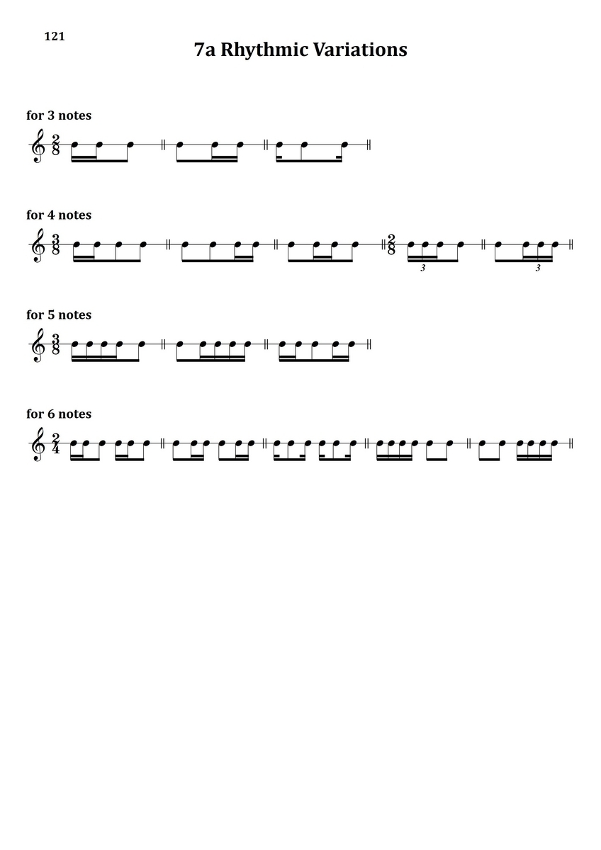 New Daily Exercises 7a, 7b, 7c : Rhythmic Variations - フルート上達の秘伝