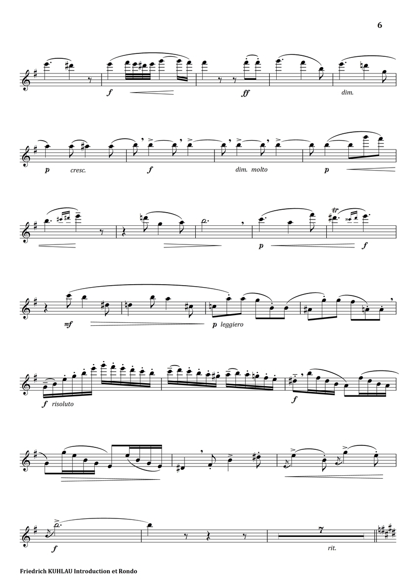 Kuhla Rondo Kuhlau : Introduction et Rondo - フルート上達の秘伝
