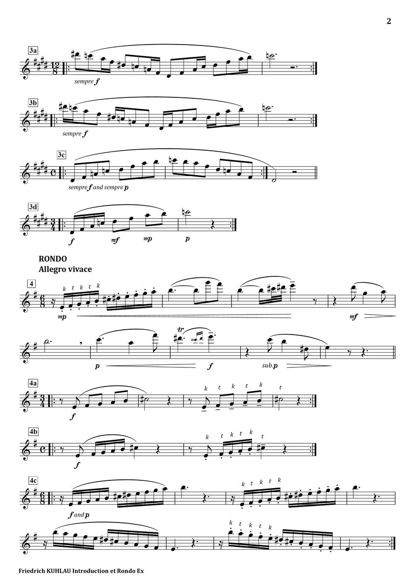 Kuhla Rondo Kuhlau : Introduction et Rondo - フルート上達の秘伝