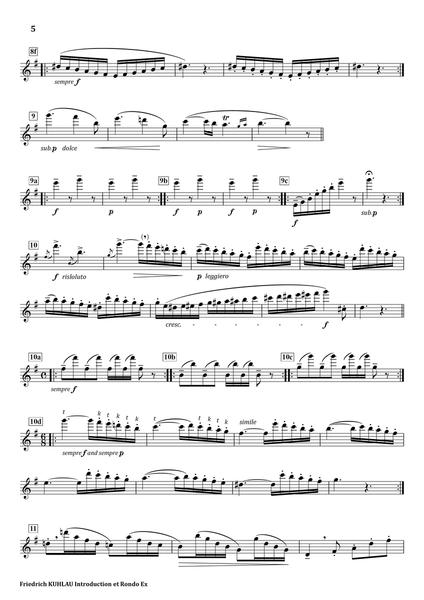 Kuhla Rondo Kuhlau : Introduction et Rondo - フルート上達の秘伝
