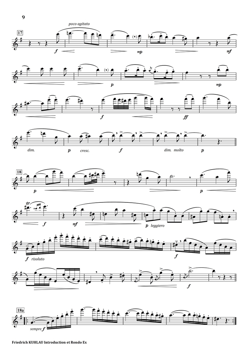 Kuhla Rondo Kuhlau : Introduction et Rondo - フルート上達の秘伝