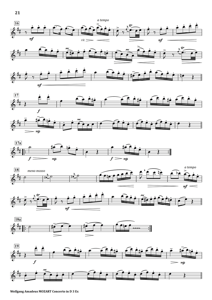 Mozart : Concerto in D major 3rd mov. - フルート上達の秘伝