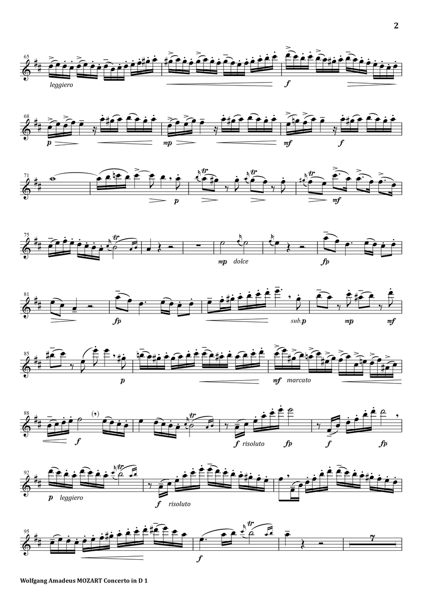 Mozart : Concerto in D major 1st mov. - フルート上達の秘伝