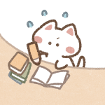 一生懸命勉強する猫
