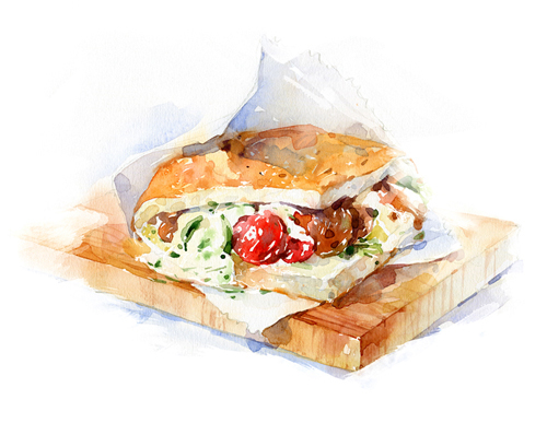 美味しそうなサンドイッチ・パンのイラスト