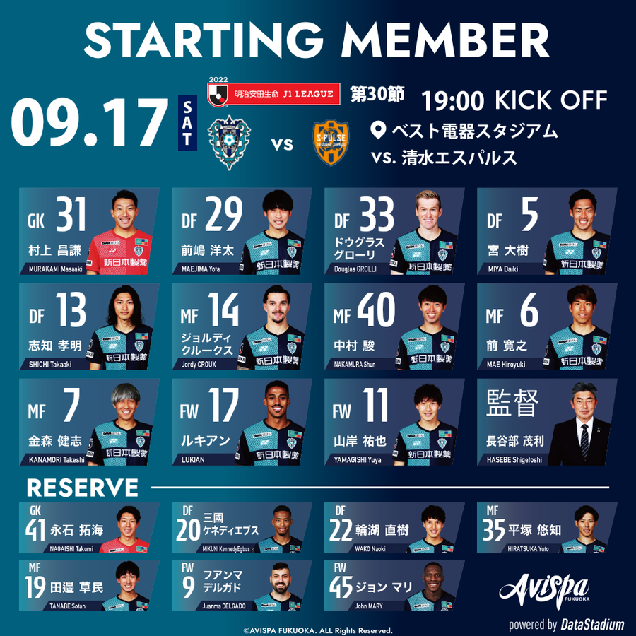 第30節 アビスパ福岡 Vs 清水エスパルス 87年生まれ うさぎの登り坂 第30節 アビスパ福岡 Vs 清水エスパルス 87年生まれ うさぎの登り坂