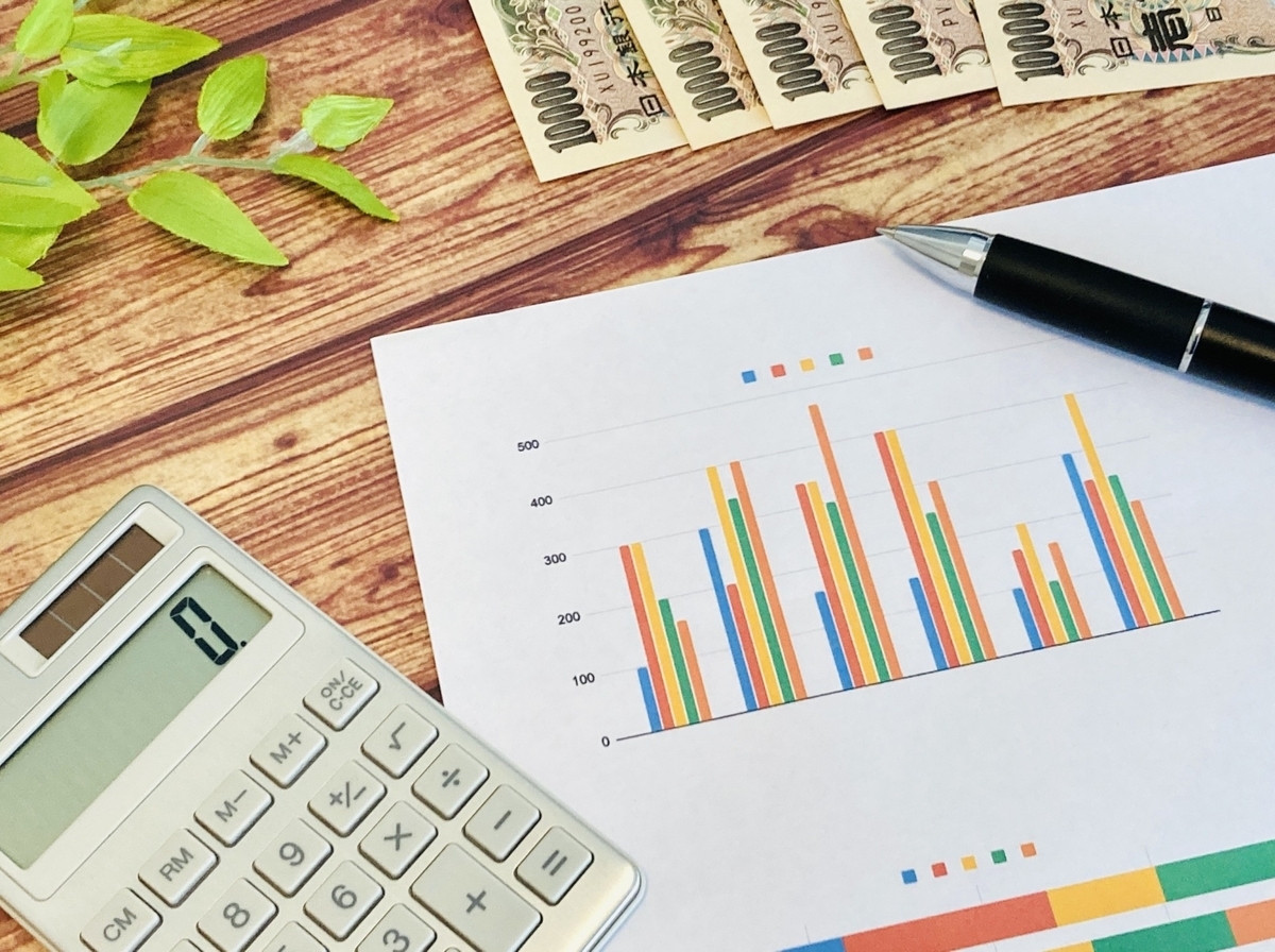 グラフとお金と電卓