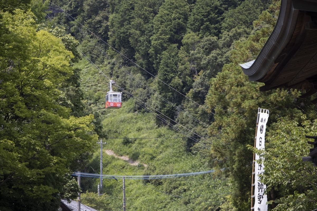 八幡山のロープウェイ