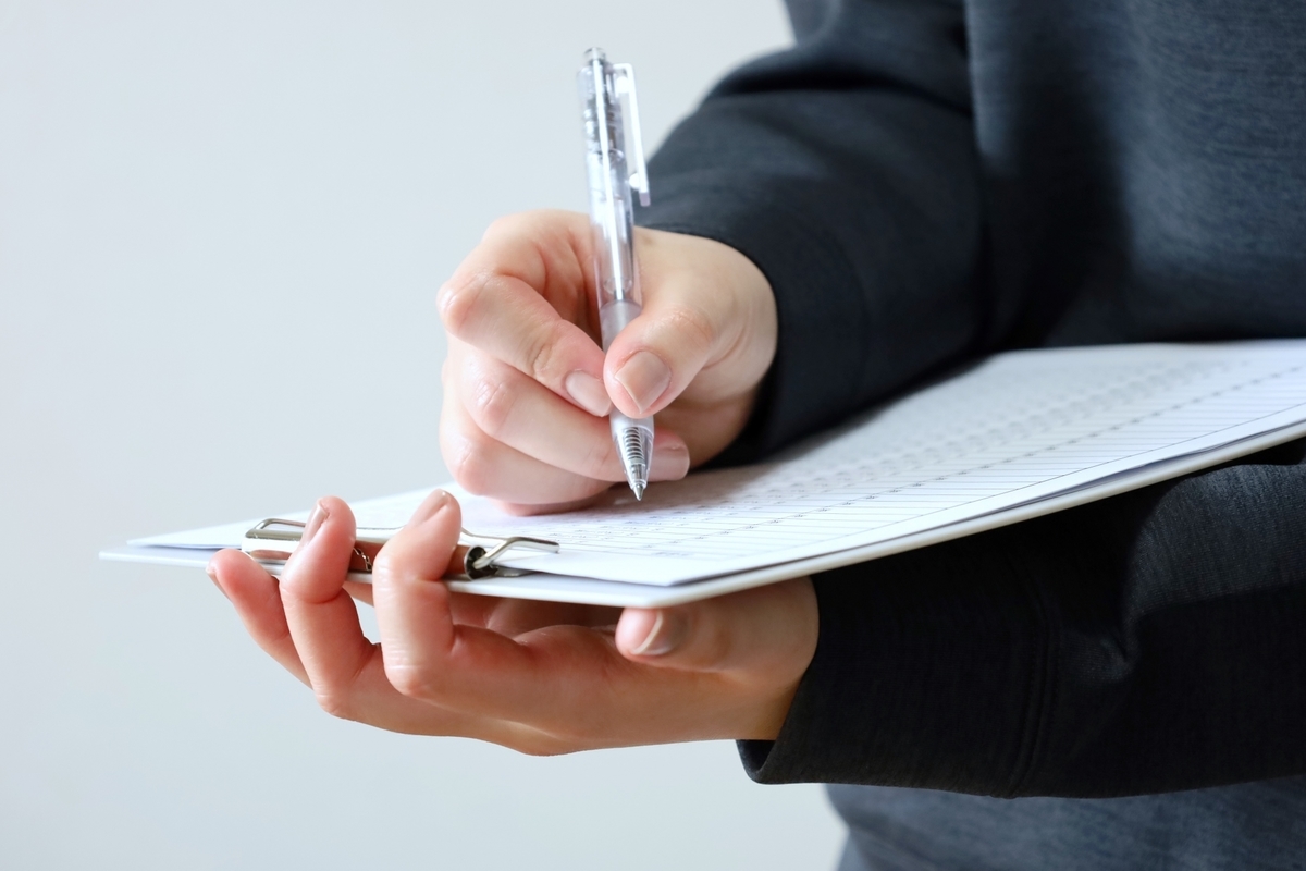 アンケート記入