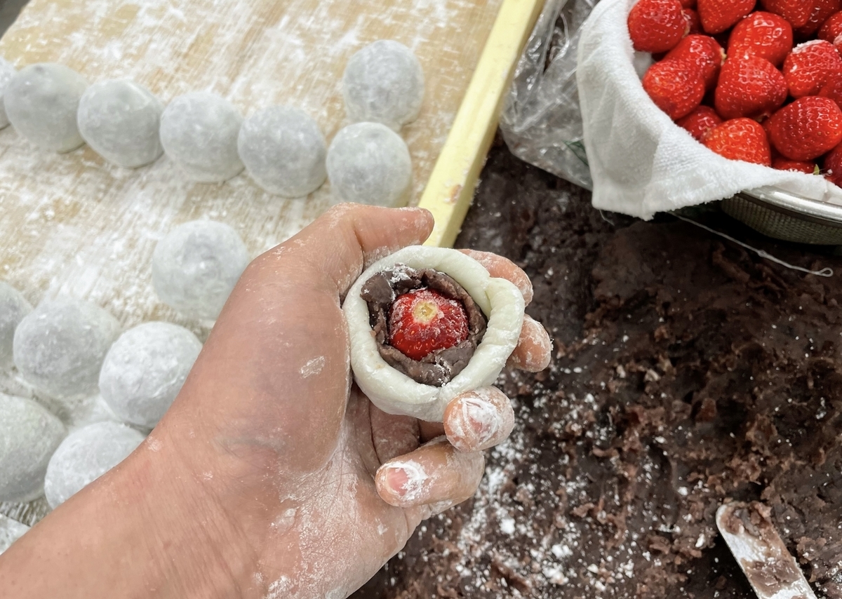 いちご大福を作る