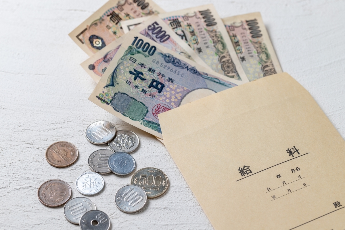 給料袋と現金