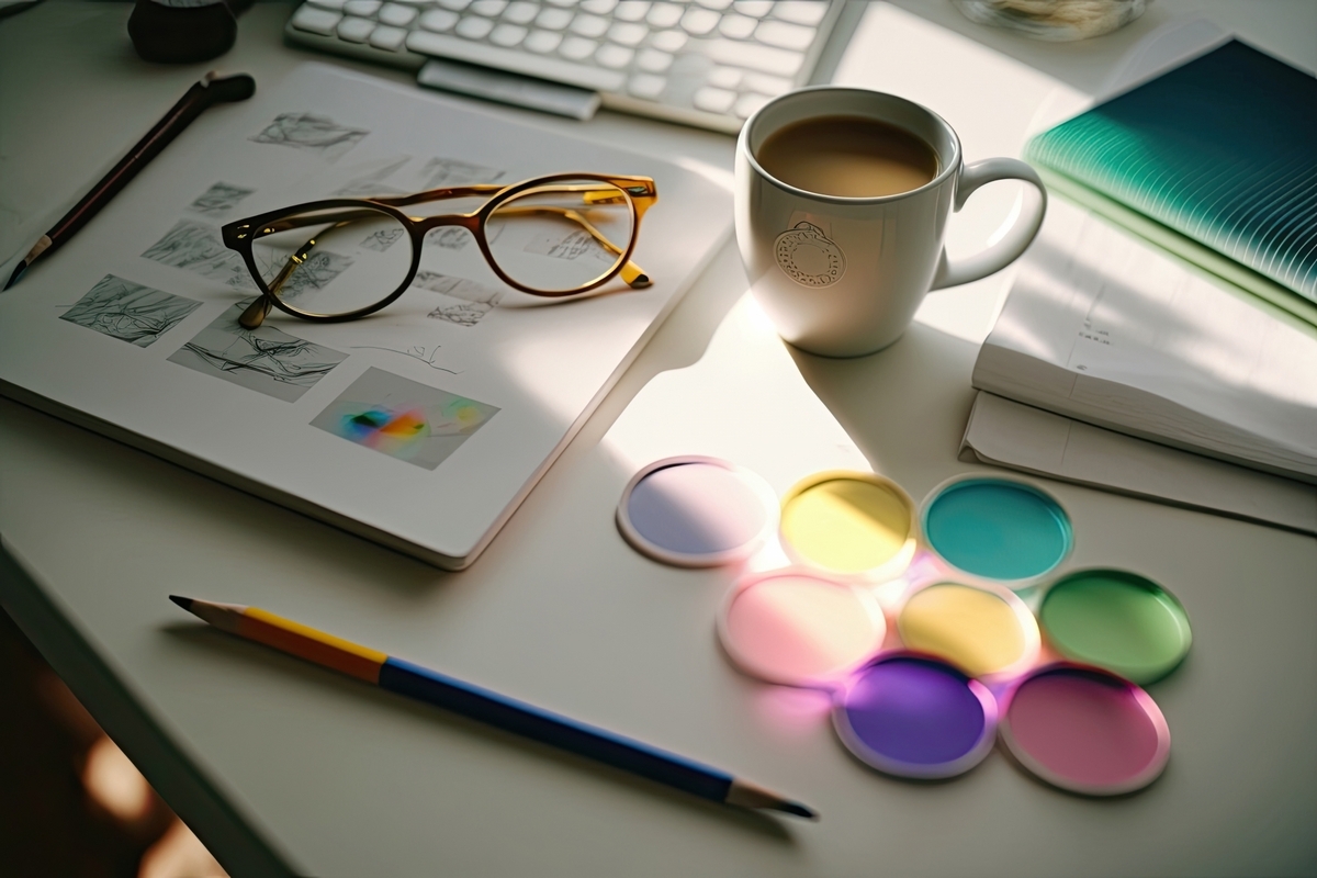 クリエイターの作業デスク