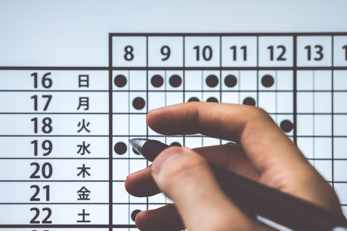 シフトに記入する