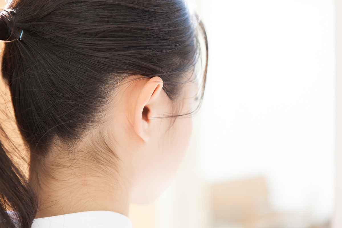 後ろから見たポニーテール