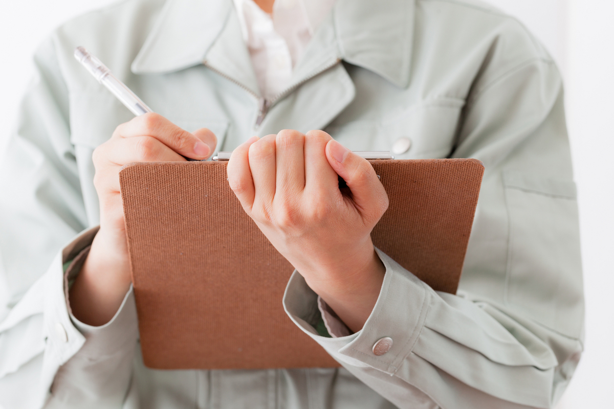 バインダーに書き込む