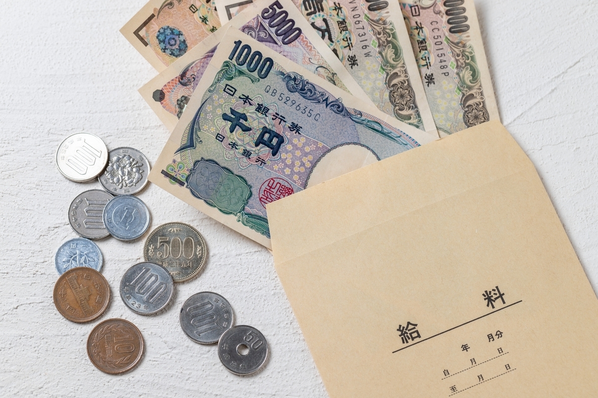 給料袋と現金