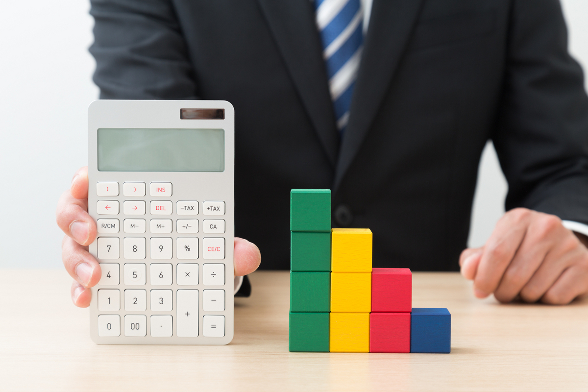 電卓とブロック