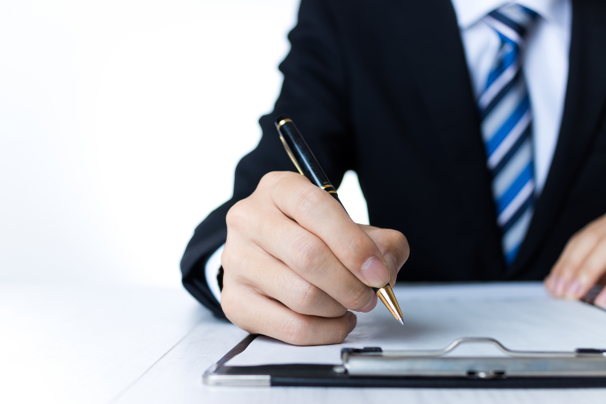 バインダーの資料に書き込む