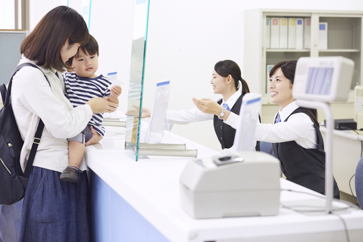 銀行での窓口対応