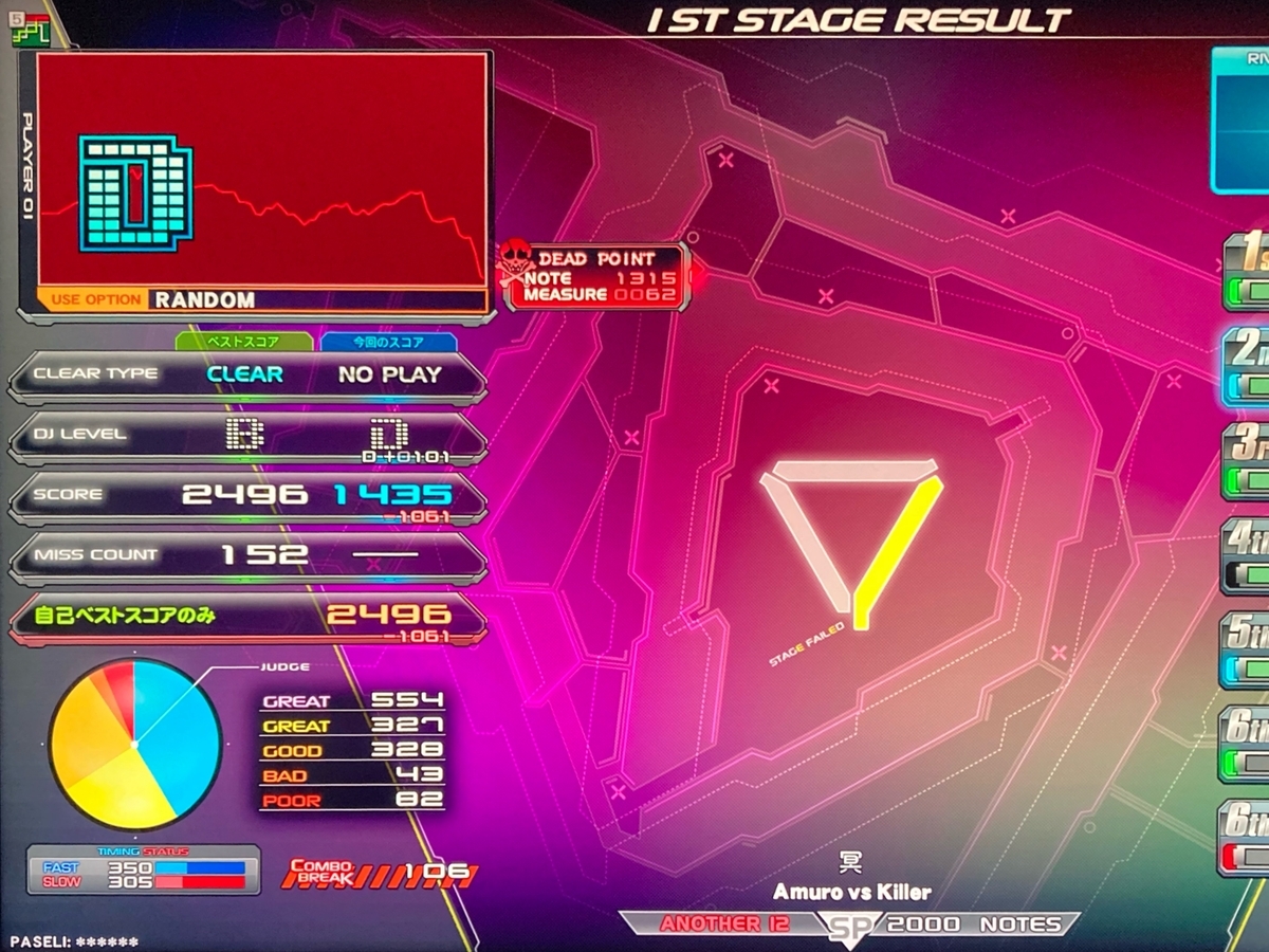 IIDX 2024/8～9 体力譜面の練習 - R