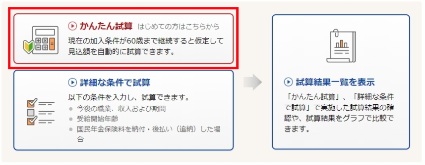 かんたん試算画面イメージ図