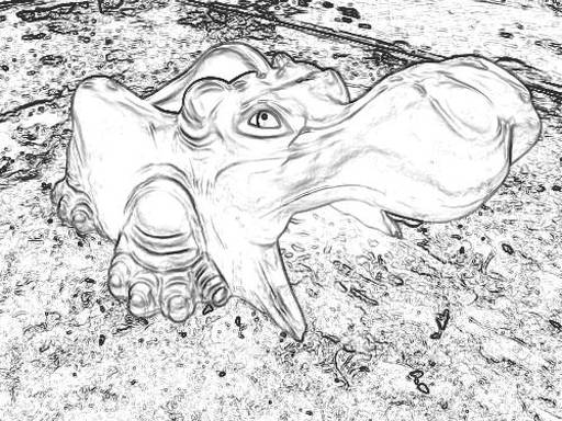 カバ線画 カバ線画