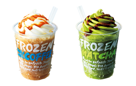 ローソン「マチカフェフローズンキャラメルコーヒー」と「マチカフェフローズン宇治抹茶」が発売。これからの季節にピッタリ!