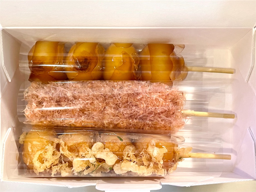 銀座三越『榮太樓』の繁盛団子。鰹節、天ぷら、みたらし、アイデア