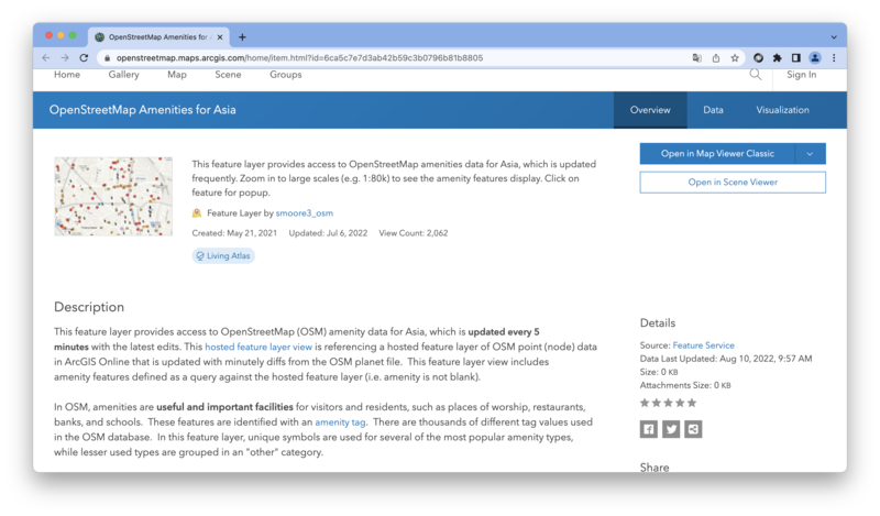 OpenStreetMap Amenities for Asia