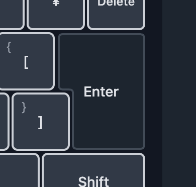 配置と色の問題が直った JIS エンターキーの UI のスクリーンショット
