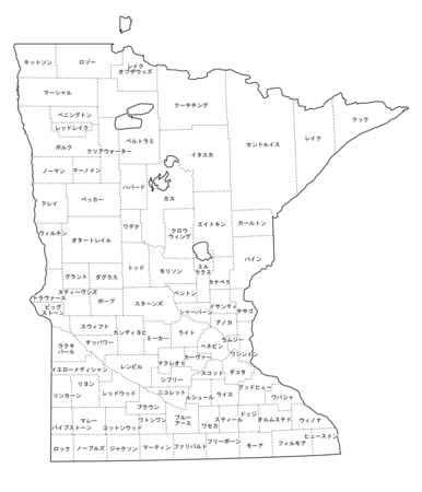 個別「[白地図]ミネソタ州の白地図」の写真、画像 freemap's fotolife