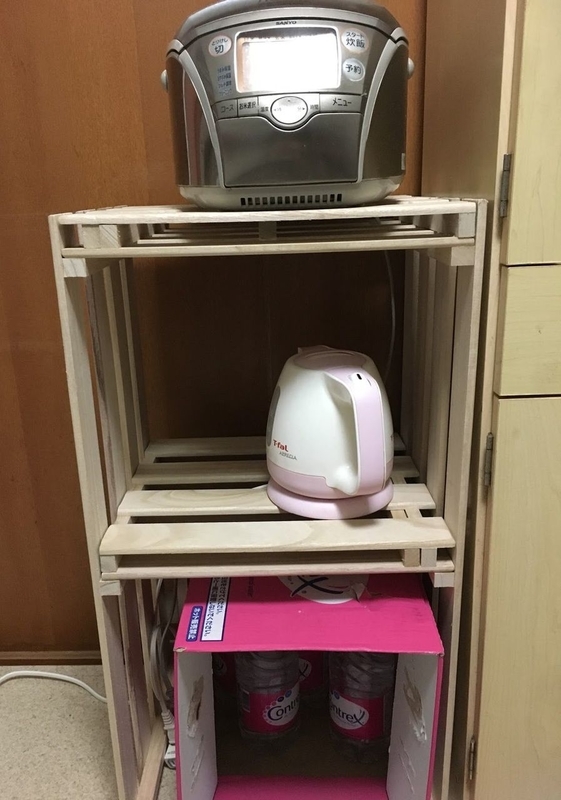 炊飯器も置ける☆強化版【すのこ棚】をDIY！材料はすのことネジだけ