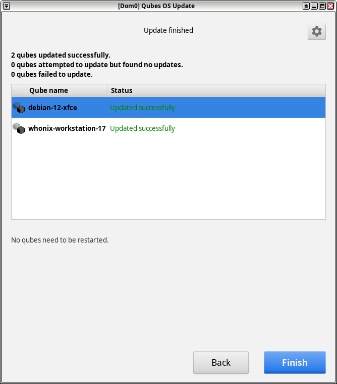 このアップデートでは再起動すべきキューブは無かった